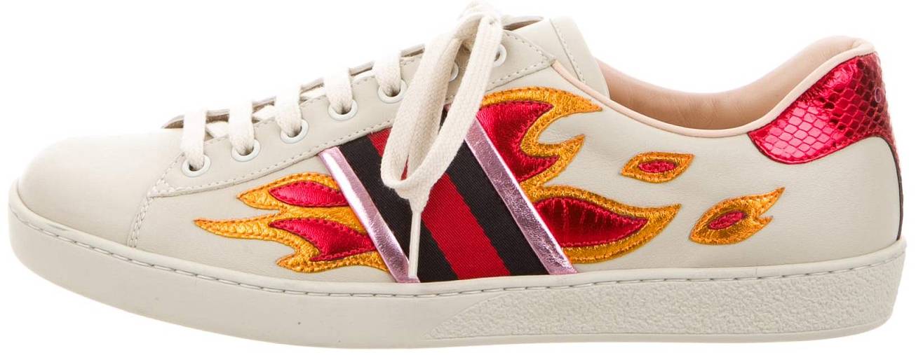 gucci ace flame sneakers